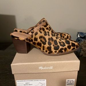 Madewell animal print mules. Worn only 1 time!